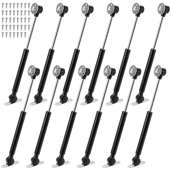 ZEONHAK 12 PCS 100N/25lb Cabinets Gas Struts, 10inch Soft Close Gas Strut, Hydraulic Support Cabinet Hinge for Kitchen, Cupboard, Black