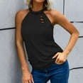 thumbnail image 4 of Tank Tops for Women Halter Neck Summer Loose Rocker Sleeveless Casual Shirts Blouses Camis Top, 4 of 8