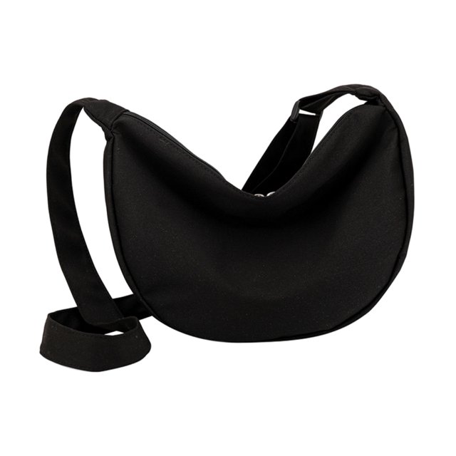 Bolso de hombro compuesto de lona Transpirable Mujer Dama Ocio diario (Negro)