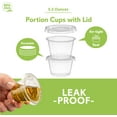 thumbnail image 5 of 5 oz - 100 Sets Clear Diposable Plastic Portion Cups With Lids, Small Mini Containers For Portion Controll, Meal Prep, Sauce Cups, Slime, Medicine, Dressings, Crafts, Disposable Souffle Cups, 5 of 5