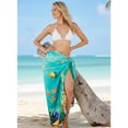 thumbnail image 2 of HAPPY BAY Women's Beachwear Sarong Coverups Bikini Skirt Swim Cover up Summer Wraps Swimwear Beach Wrap Skirts for Women One Size Underwater Fishes, Green, 2 of 5