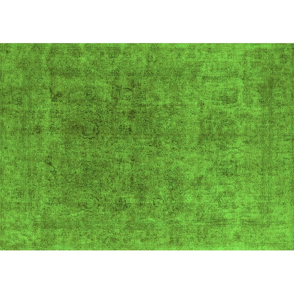 Ahgly Company Indoor Rectangle Oriental Green Industrial Area Rugs, 5' x 8'