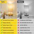 thumbnail image 3 of OUTON Touch Control Table Lamps Set of 2 Living Room, Dimmable Small Bedside Lamp with USB Port and Night Light, Farmhouse Nightstand Lamp for Living Room Bedroom,Office, 3 of 11