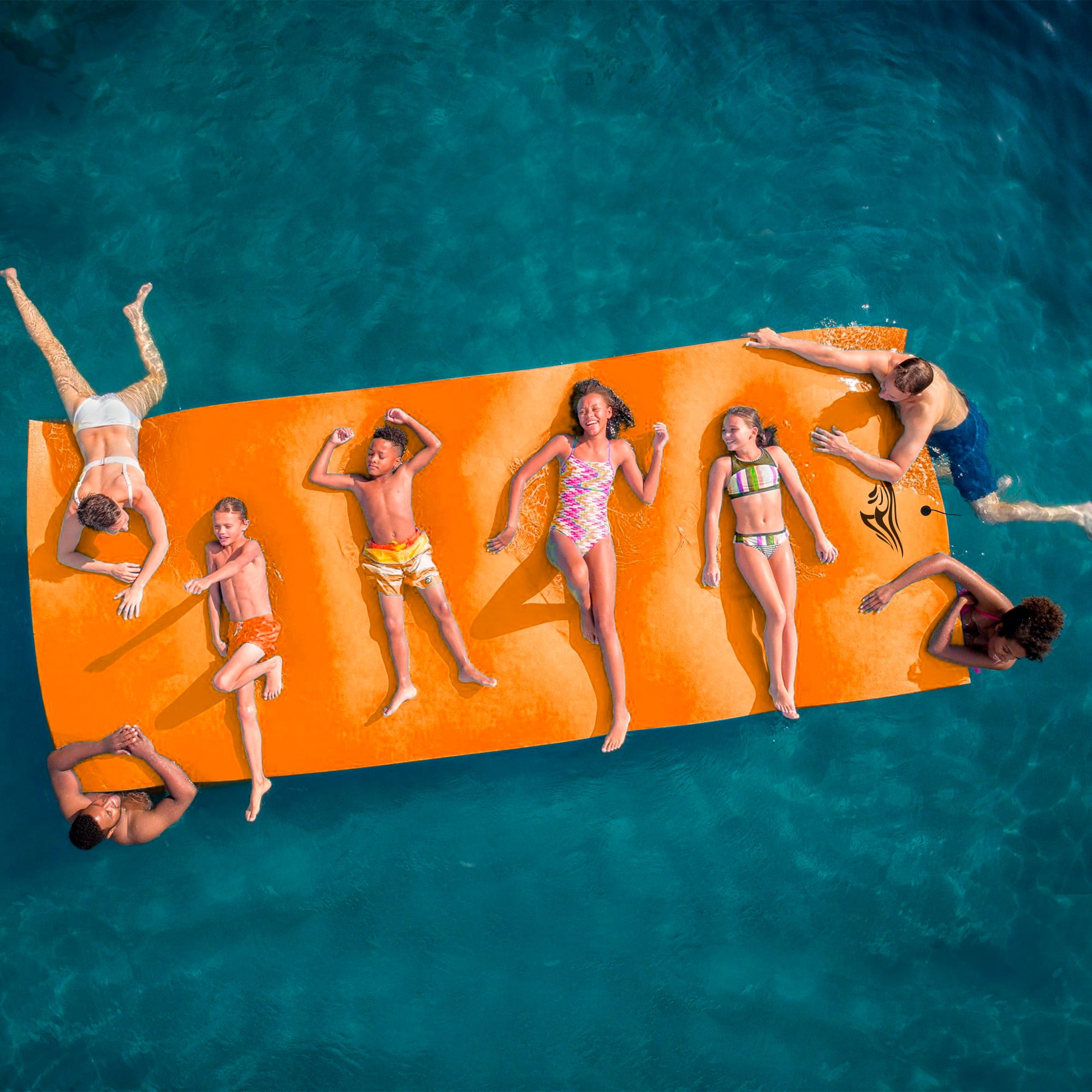 CIPACHO 3-Layer XPE Floating Water Mat with Storage Straps, 15' x 6', Orange