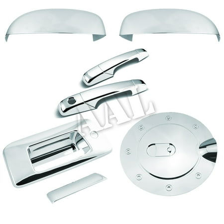 Aal Premium Chrome Cover Combo For 2007 2008 2009 2010 2011 2012 2013 Chevy Silverado Upper Mirror 2 Doors Handle Tailgate Gas