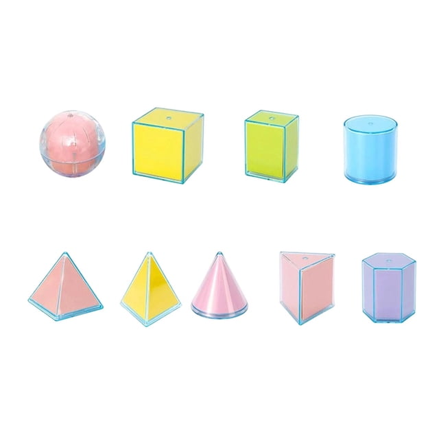 9x Sólidos geométricos, figuras geométricas plegables, material didáctico para el profesorado, juguetes educativos, figuras coloridas para el aula