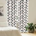 thumbnail image 2 of Ambesonne Cactus Curtains, Foliage Silhouettes, Pair of 28"x84", Pale Coral Black White, 2 of 5