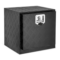 DNA Motoring 18" 17.7"x18" Aluminum Tool Box Pickup Truck Bed RV Trailer Storage w/Lock & Key Black
