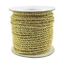2 Ply Twisted Cord Rope Decorative, Gold Trim, 3mm, 25 Yards (Gold)