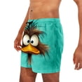 thumbnail image 5 of Timoontee Mens Funny Cartoon Animals Print Swim Trunks Lightweight Quick Dry Beach Shorts Elastic Waist Drawstring Summer Casual Shorts Green XXXL, 5 of 6