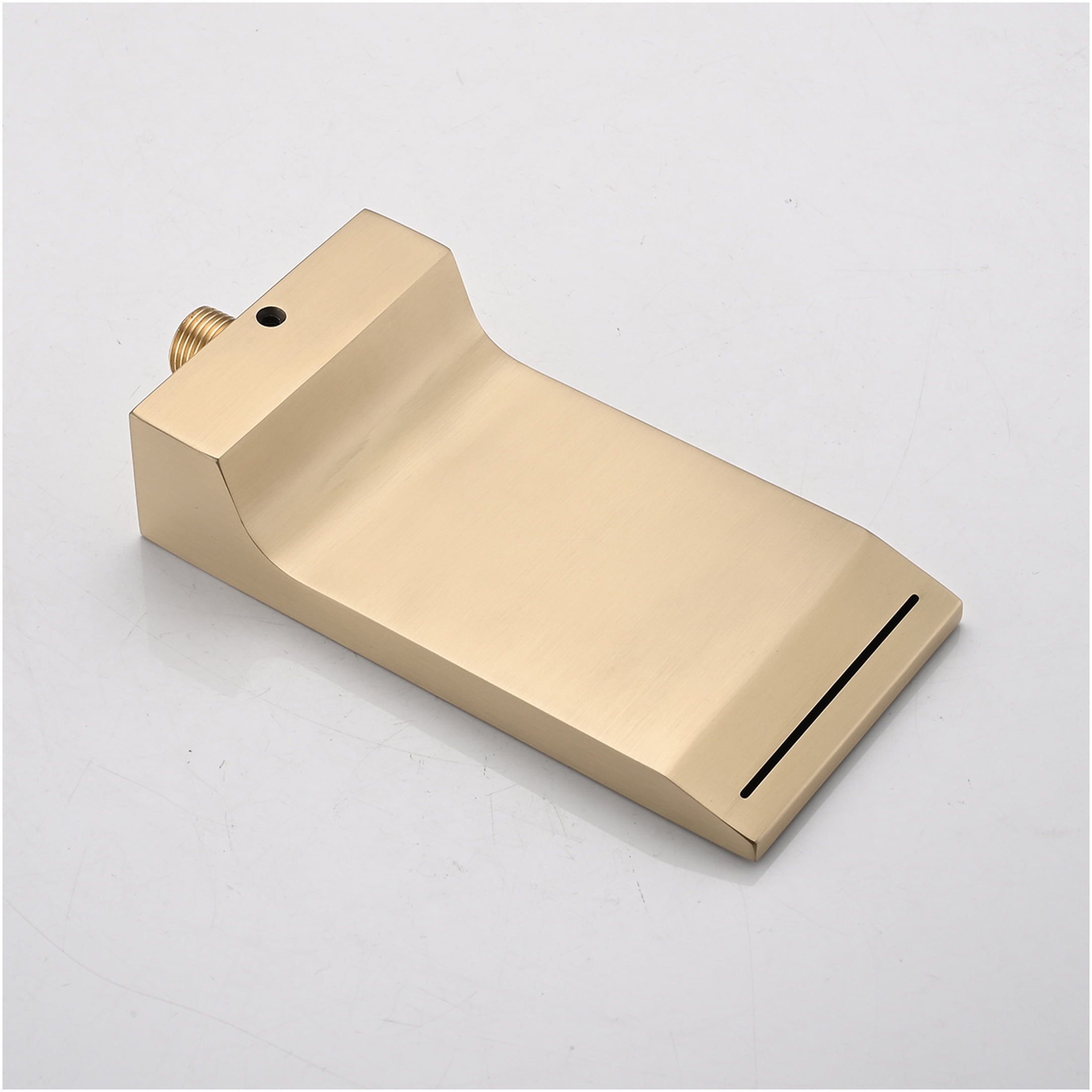 JERFIT Modern Wall Mounted Single Handle Waterfall Bathtub Faucet, Brushed Gold Stainless Steel, Anti-Fingerprint, 2-Hole Mount