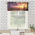thumbnail image 3 of Vineyard Kitchen Valance Curtains Red Wine Grapes Rural Sunset Landscape Window Treatment for Living Room Bedroom Bathroom 54 by 18 in, 2 Panel, 3 of 6