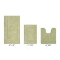 thumbnail image 2 of Better Trends Bathroom Rugs 3 Piece Set 100% Cotton Bath Rug Soft Water Absorbent Reversible, Machine Washable for Bathroom Decor U Shap Toilet Base Contour Mat Sage Lux Collection, 2 of 4
