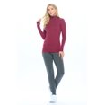 thumbnail image 3 of ACTIVE UNIFORMS Women's Long Sleeve Turtle-Neck T-Shirt Under Scrub (Burgundy, Large), 3 of 5
