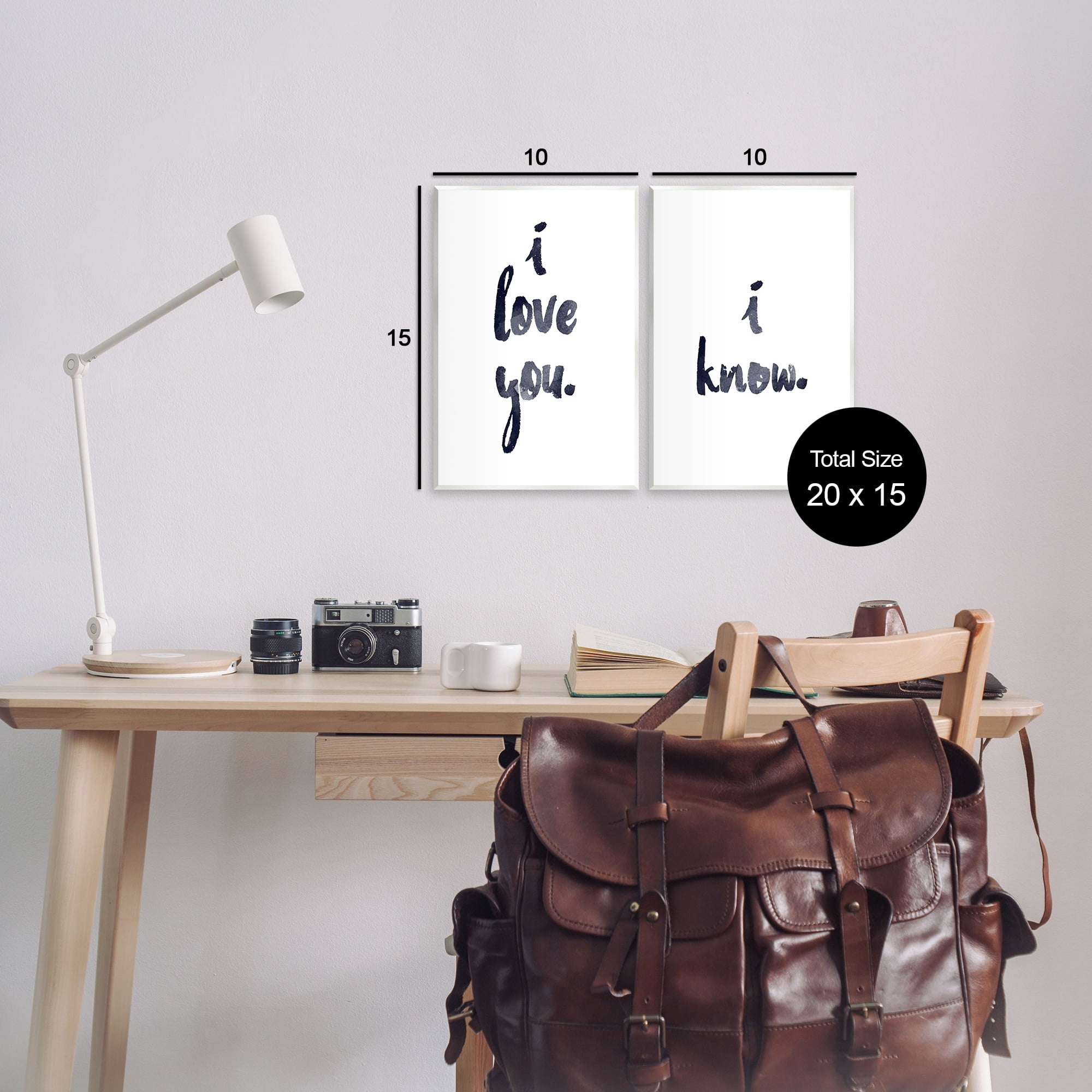 Stupell Industries Glam I Love You Phrase Inspirational Painting Unframed Art Print Wall Art, 10 x 15, Set of 2