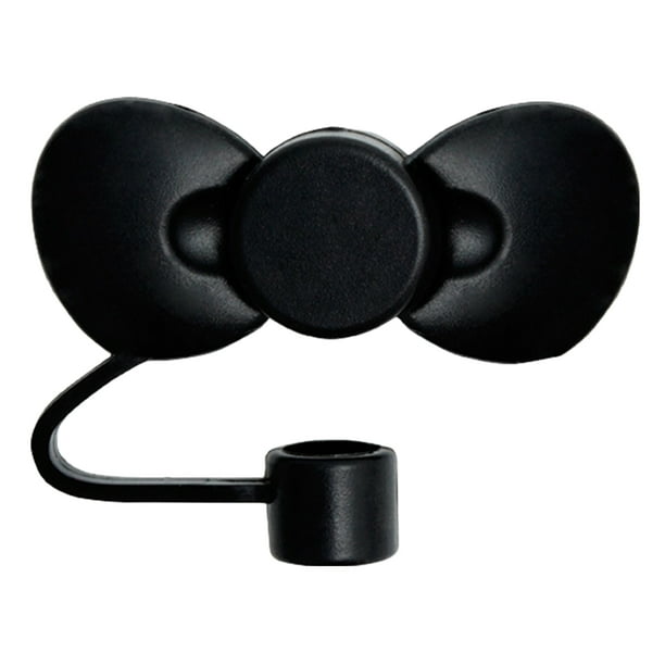 Tapa de paja genérica, tapa de paja con forma de lazo de 10 mm, accesorios para vasos de agua, color negro