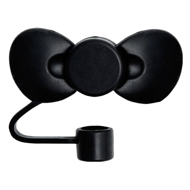 Tapa de paja genérica, tapa de paja con forma de lazo de 10 mm, accesorios para vasos de agua, color negro