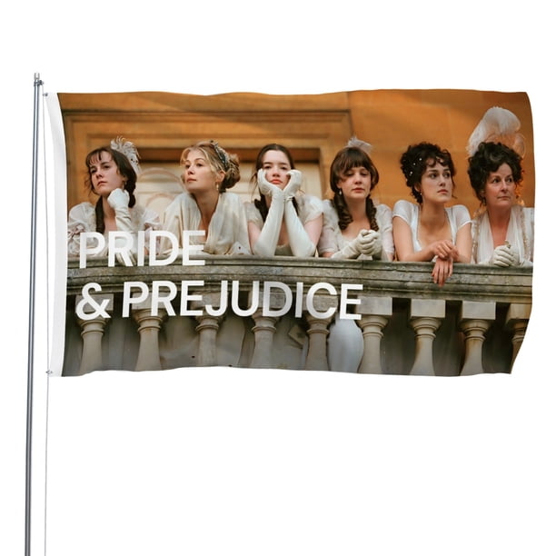 Orgullo y Prejuicio Bandera impresa con temática, regalo perfecto para fanáticos, amigos y familiares, y adecuada para actividades al aire libre e interiores, decoraciones de fiesta. 60*90CM