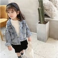 thumbnail image 3 of Toddler Kids Girls Denim Jacket Button Down Jeans Jacket Top with Pearls, 3 of 5