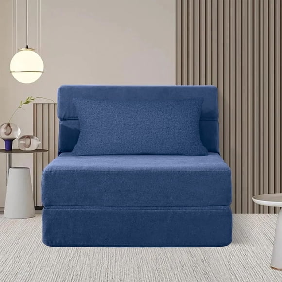 Sillón Multifuncional 4 en 1 Convertible a Sofá, Puff y Colchón Reclinable Individual