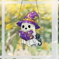 thumbnail image 2 of ViciArt Hologram Acrylic Ghost Suncatcher – Witch Hat, "Stay Spooky" Design, Halloween Window Hanging, 2 of 4