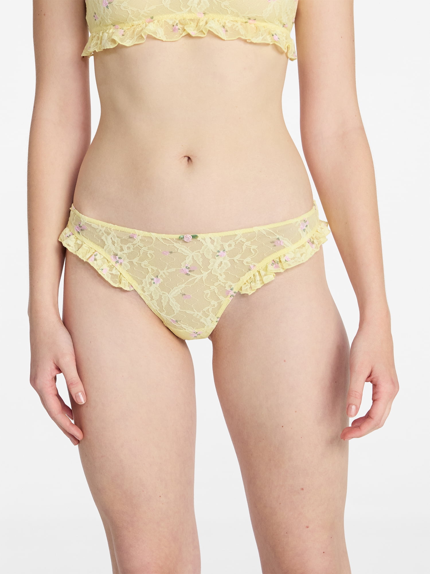 No Boundaries Lace Thong Panties, 2-Pack, Women's XS-XXXL