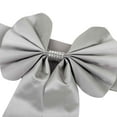 thumbnail image 6 of BalsaCircle 5 Silver Reversible Satin Faux Leather Bow Tie Chair Sashes Buckles Party Event, 6 of 8