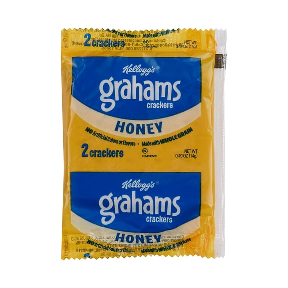 Keebler Grahams Honey Crackers - Individually Wrapped - Honey - 0.49 Oz - 200 / Carton