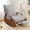 Gray, variant on HDHNBA Upholstered Adjustable Glider Rocking Chair with Footrest Side Pocket for Nursery Living Room, Beige