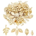 thumbnail image 4 of 40Pcs 2 Style Tropical Leaf Charms Hollow Filigree Leaf Charms Gold Plated Leaves Pendant Etched Metal Charm Bulk Brass Leaf Crafts Pendant, 4 of 9