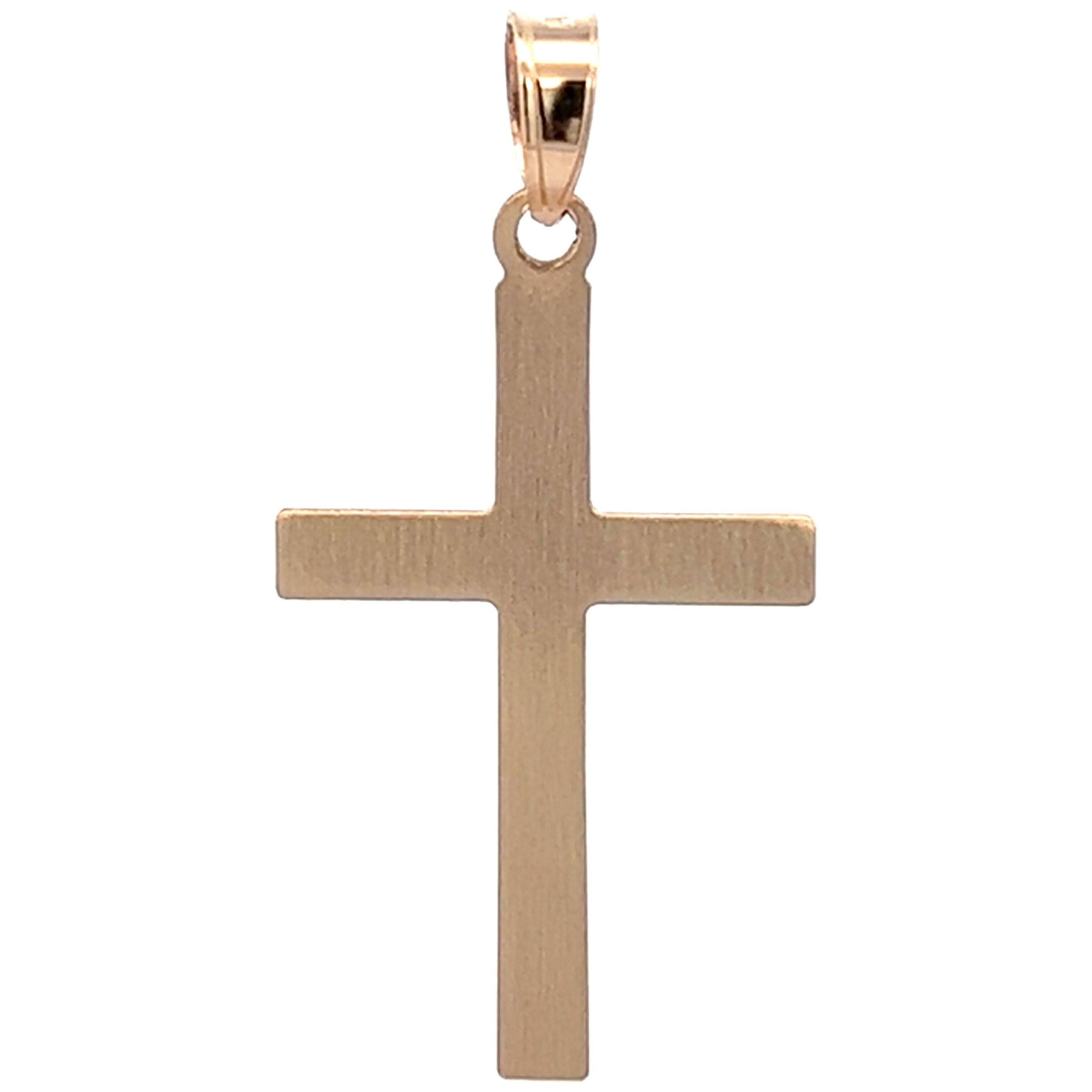 Brilliance Fine Jewelry 14 KT  Two Tone Gold Swirl Cross Pendant