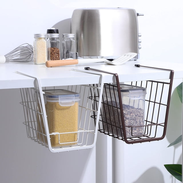 WASHWEPE 2Ud Cestas Colgantes Bajo Estante Para Organización De Cocina Y Multicolor