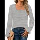 thumbnail image 1 of Blusas Tipo Túnica de Larga Abullonada con Cuello Cuadrado para Mujer, Estilo Casual y Moderno para Otoño XXL, 1 of 7
