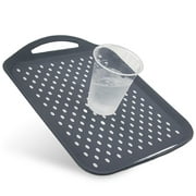 Serving Tray Non Slip TV Dinner Food Tray With Handles - Nonskid Anti Spill Plastic Food Carrying Tray - Rectangular - 1pc