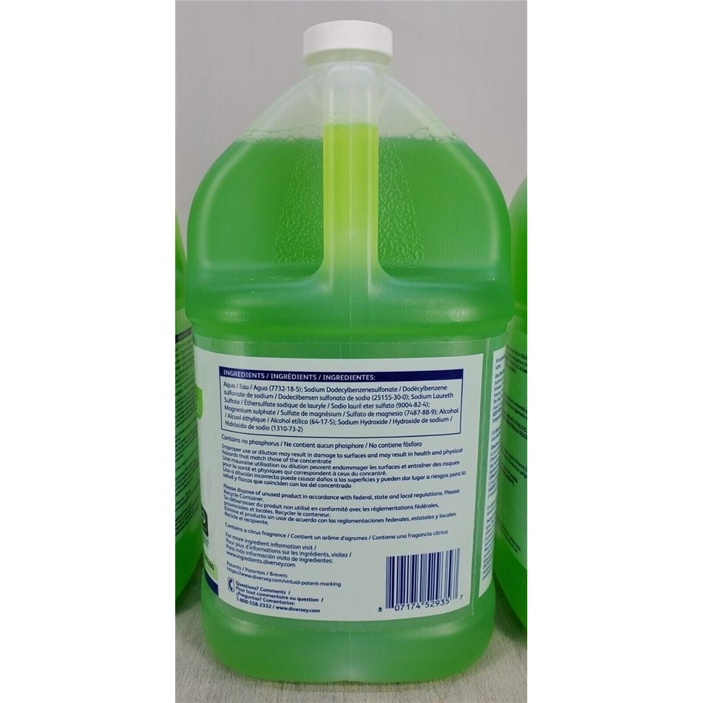 Suma Light D1.2 Hand Dishwashing Detergent, Citrus, 1 gal Container, 4/Carton
