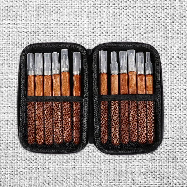 Juego de 12 cuchillos para tallar a mano, juego de cuchillos para tallar madera, para expertos y principiantes de carpintero de escultura de bricolaje