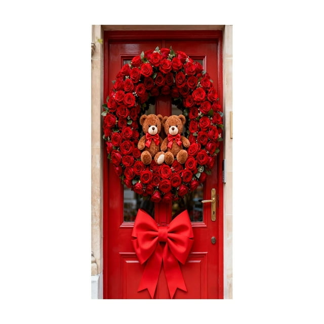 Décoration et Nappe de la Saint-Valentin 35X72 Pouces Rideau de Porte Mur Fête Festival Décor
