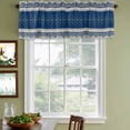 thumbnail image 3 of 2 Pack Navy Blue Boho Valances for Windows Bedroom Living Room Window Treatments, Vintage Ethnic Tribe Abstract Art Rod Pocket Valance Drapes Short Kitchen Curtains Over Sink 42"x18", 3 of 8