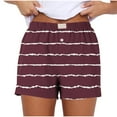 thumbnail image 1 of WRKEKC Womens Summer Shorts Print Stretch Gradient Print Button Strip Shorts with Fashion Style for Women, 1 of 4