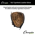 thumbnail image 3 of Champion Sports Catcher's Mitt - Synthetic Leather | Deep Pocket and Scoop Toe Design | Adjustable Wrist Strap Closure | Youth Size: 32" | Regular Fit, 3 of 6