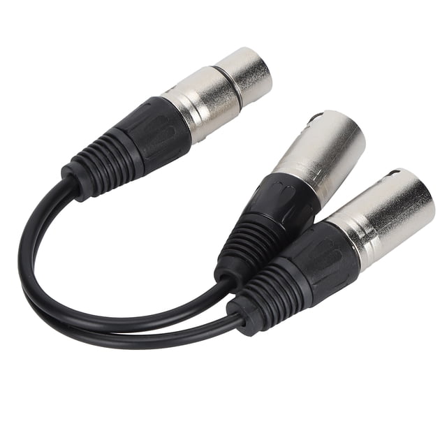 XLR Female To Dual XLR Male Cable, Double Head Noise Suppression Durable Stable Performance Connection Cord Audio Balanced Cable For Audio Adapter Black