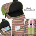 thumbnail image 4 of Sling Backpack,Brown and Red Christmas Striped Pattern Sling Bag with Water Bottle Holder,Waterproof Sling Bag for Men/Women with Headphone Jack for Hiking,Travel, 4 of 6