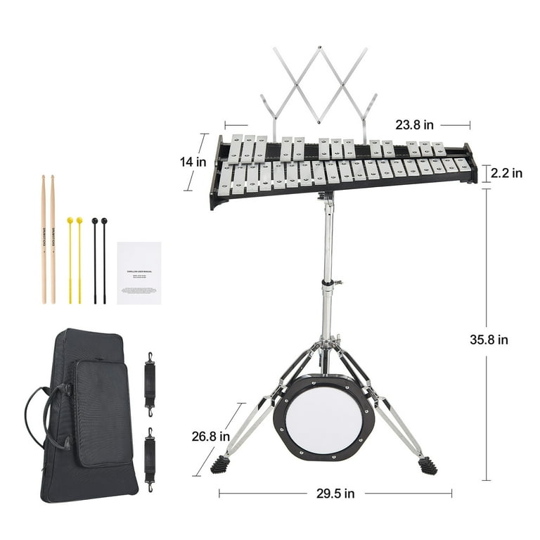 KFFKFF 32-Key Glockenspiel Bell Kit, Complete Percussion Set for
