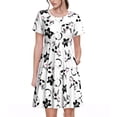 thumbnail image 1 of Disketp Cute Cow and Milk Stains para Vestido de Manga Corta para Mujeres, Vestidos de Verano para Mujeres, Casual y Holgado para la Playa, 1 of 6