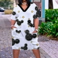 thumbnail image 5 of Vestido Midi africano para mujer, vestido de noche 3D bohemio, suelto, de Disney, Minnie, Mickey, para fiesta, calle, cuello en V, hasta la rodilla, 5 of 5