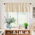 thumbnail image 5 of 3 Piece Kitchen Curtains and Valances Set Brown Stripe Cafe Curtains 36 Inch Length Modern Farmhouse Texture Geometric Valance & Tier Curtain for Living Room Bedroom Small Window 54"x18"+27"x36"*2, 5 of 6