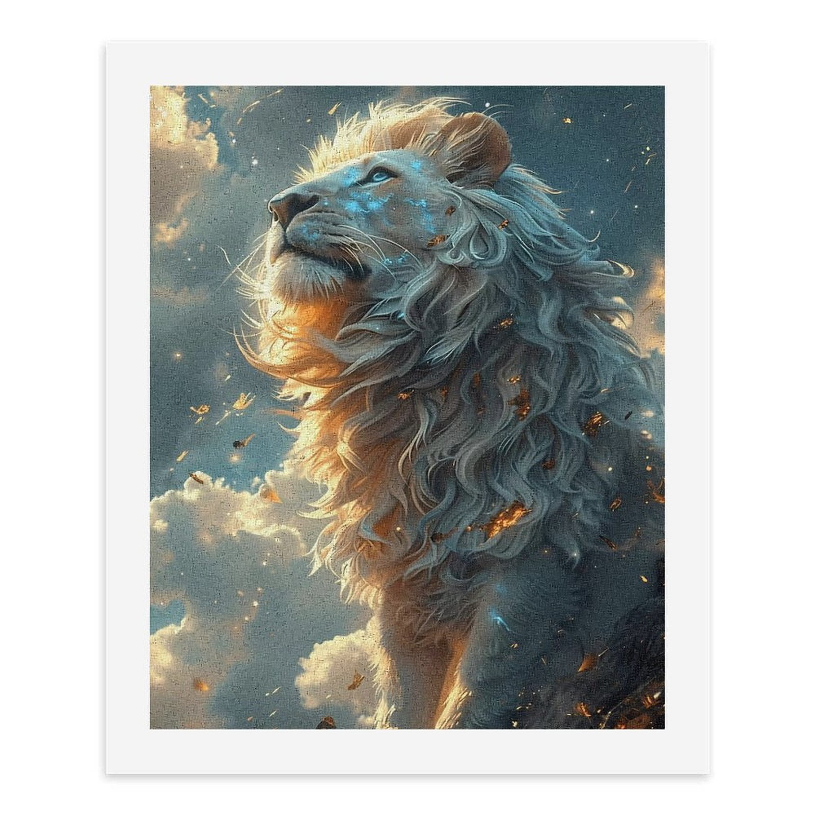 Paint By Numbers Kit for Adults Beginner - DIY Majestic Lion Dreamy Skies Art Canvas Painting Kits for Adults, Frameless Paint By Number for Adults for Home Wall Decor 16x20 Inch