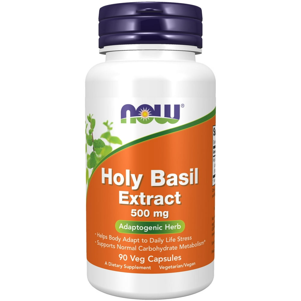 NOW Supplements, Holy Basil Extract 500 mg (Holy Basil is a Sacred Plant in Ayurveda), 90 Veg