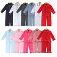 thumbnail image 1 of Ropa de invierno para bebé, pijamas navideños de manga larga con botones y volantes, ropa de dormir a juego para niños, conjuntos de pijamas navideños rojos para niños y niñas, 1 of 5