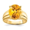 thumbnail image 1 of Solid 14k Yellow Gold 12x10mm Oval Citrine Yellow November Gemstone Engagement Ring Size 9, 1 of 2